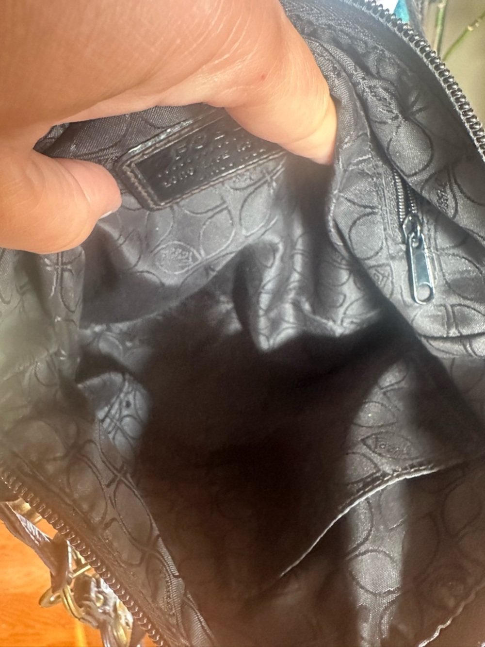 Fossil Black Leather Crossbody Bag Chain Strap Boho Luxe Slouchy Purse Key Charm - Picture 6 of 10